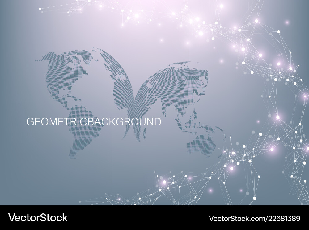 World map point with global technology networking World map point with global technology networking vector image