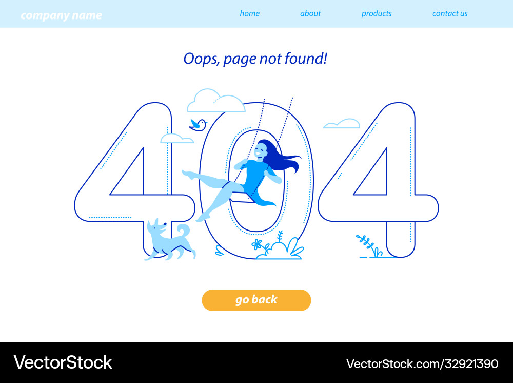404 error web page design line art 404 error web page design line art vector image