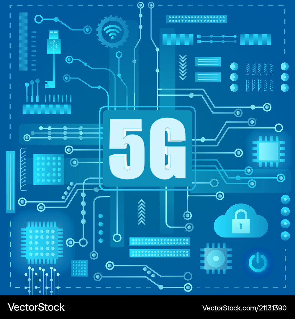 5G Network Abstract Connection vector image