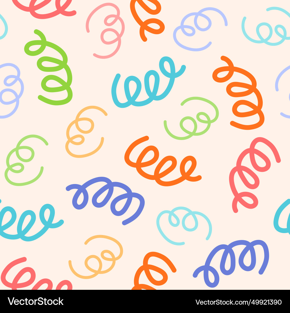 Abstract scribble shapes seamless pattern Vector Image