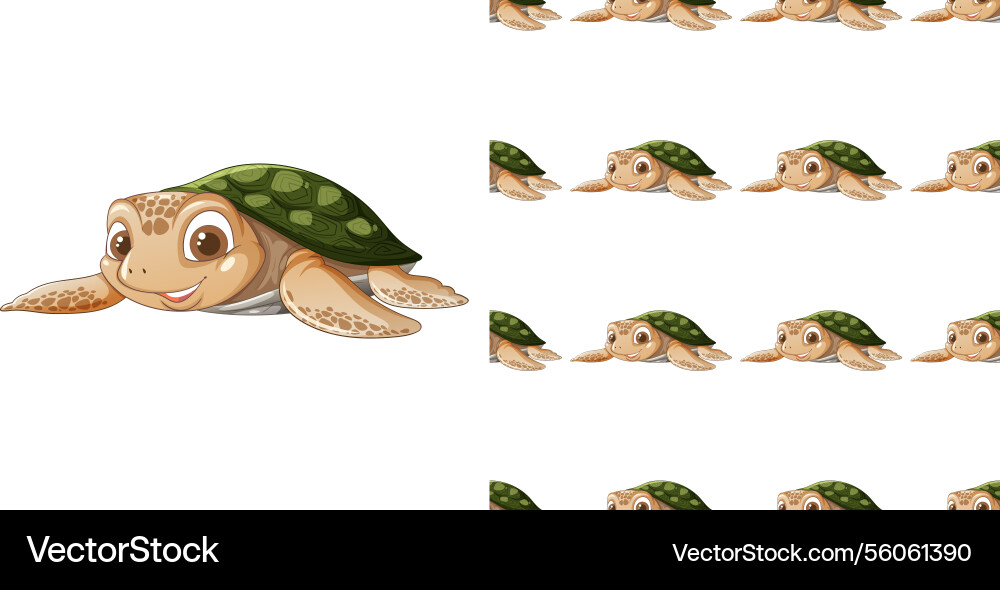 Adorable of a smiling turtle with green shell Adorable of a smiling turtle with green shell vector image