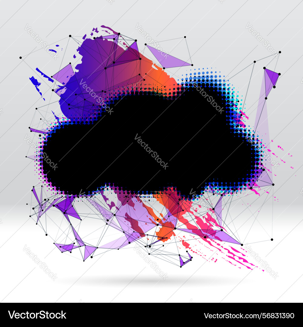 Background with brush stroke blot triangular Background with brush stroke blot triangular vector image