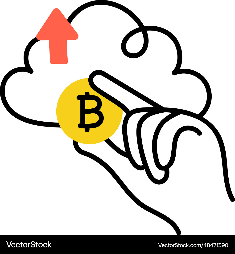 Bitcoin hosting vector image