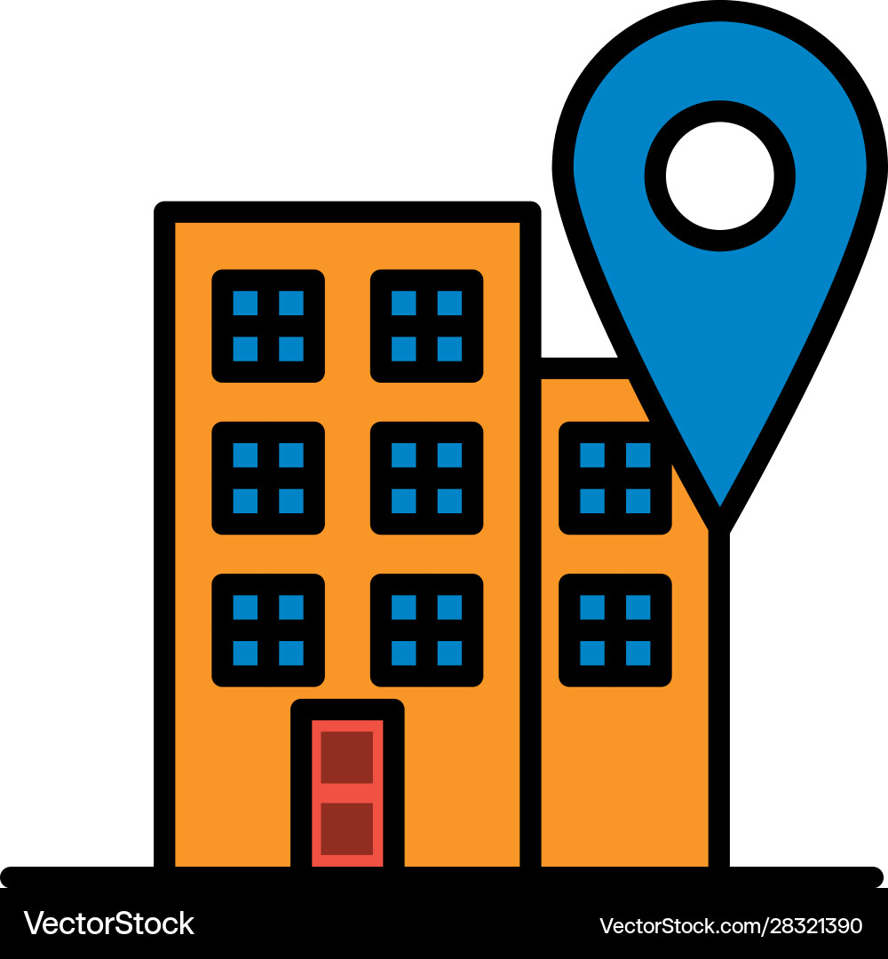 Building front facade isolated icon Vector Image