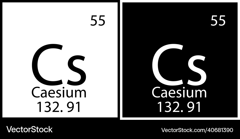 Caesium chemische Element mendeleev Tabelle Caesium chemische Element mendeleev Tabelle vektorbild