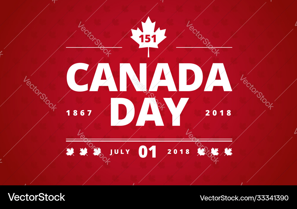 Canada day greeting card red background Canada day greeting card red background vector image