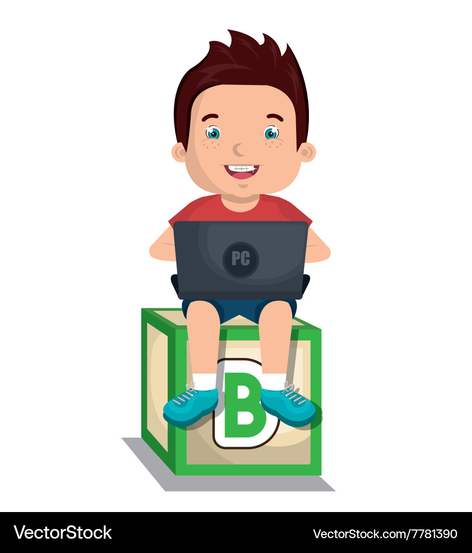 Children using computer design Vector Image