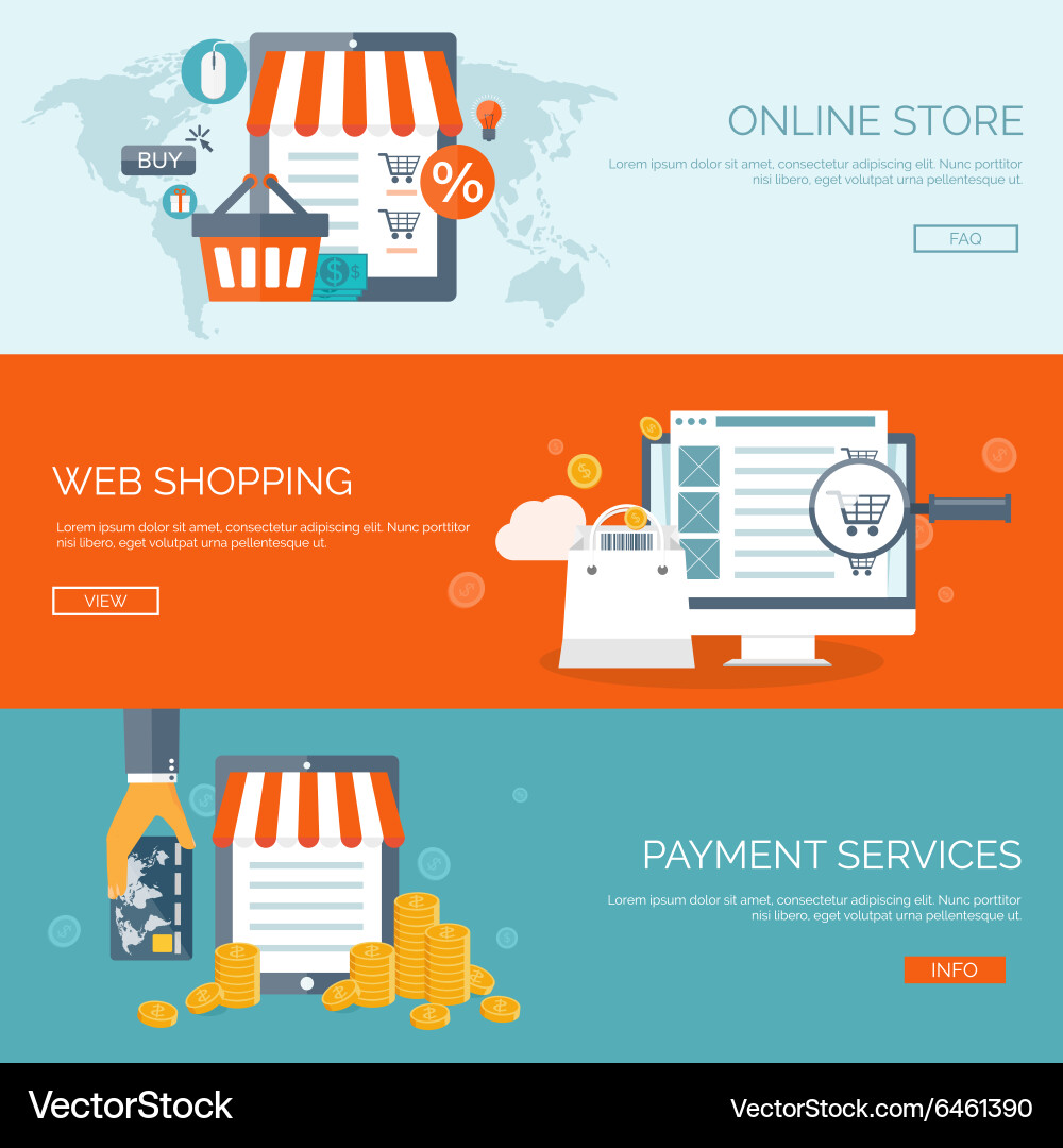 Flat header shopping web vector image