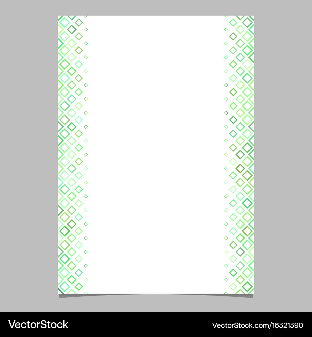 Green diagonal square pattern page template vector image
