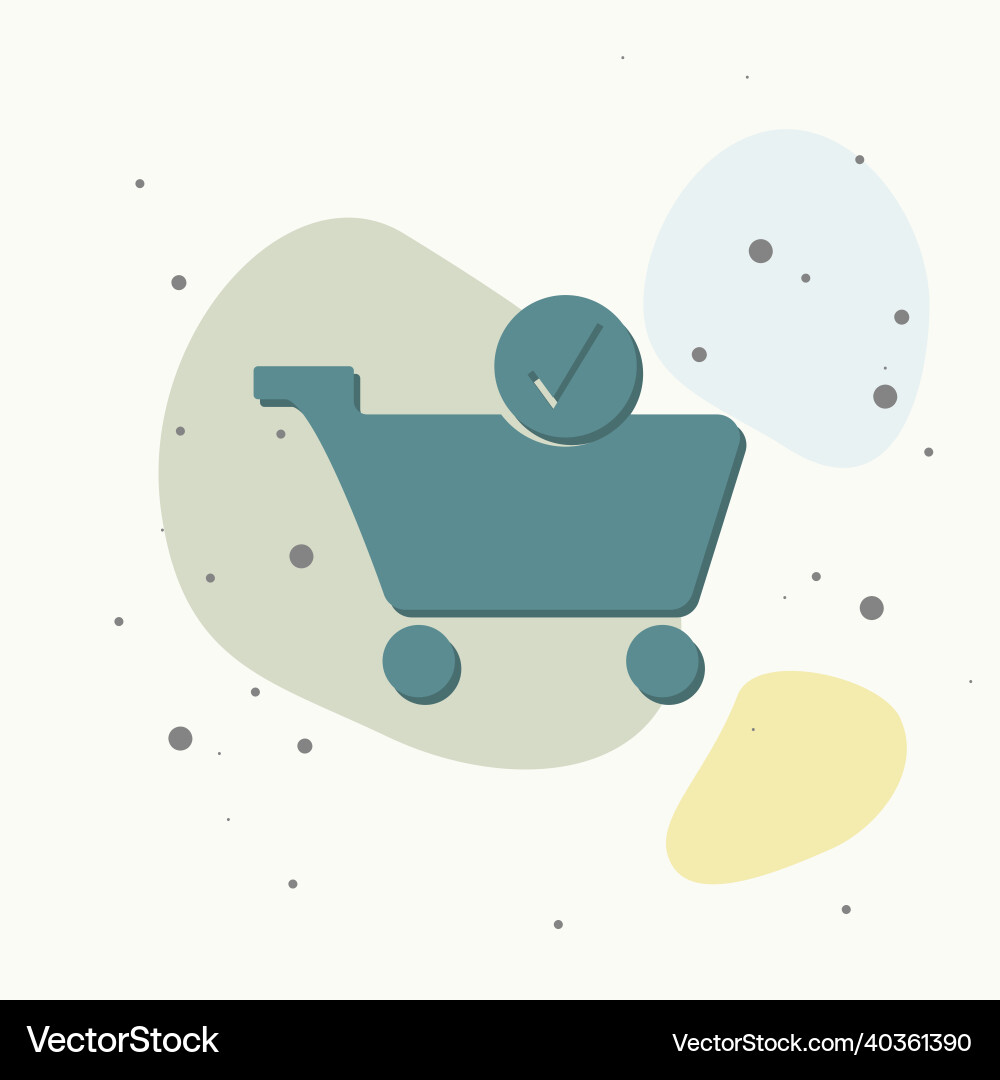 Icon check cart on multicolored background Icon check cart on multicolored background vector image