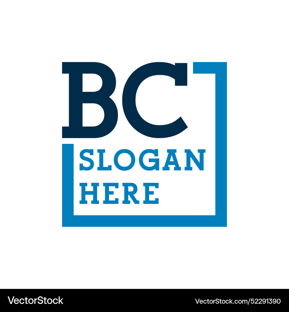 Minimal initials logo letters b and c bc initial Vector Image