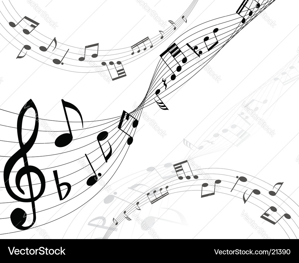 Musical Swirl Notes Background vector image