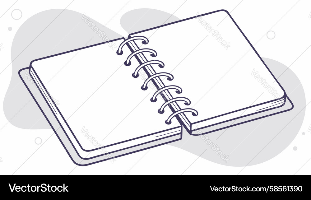 Open Spiral Notebook - Blank Pages Vector Image