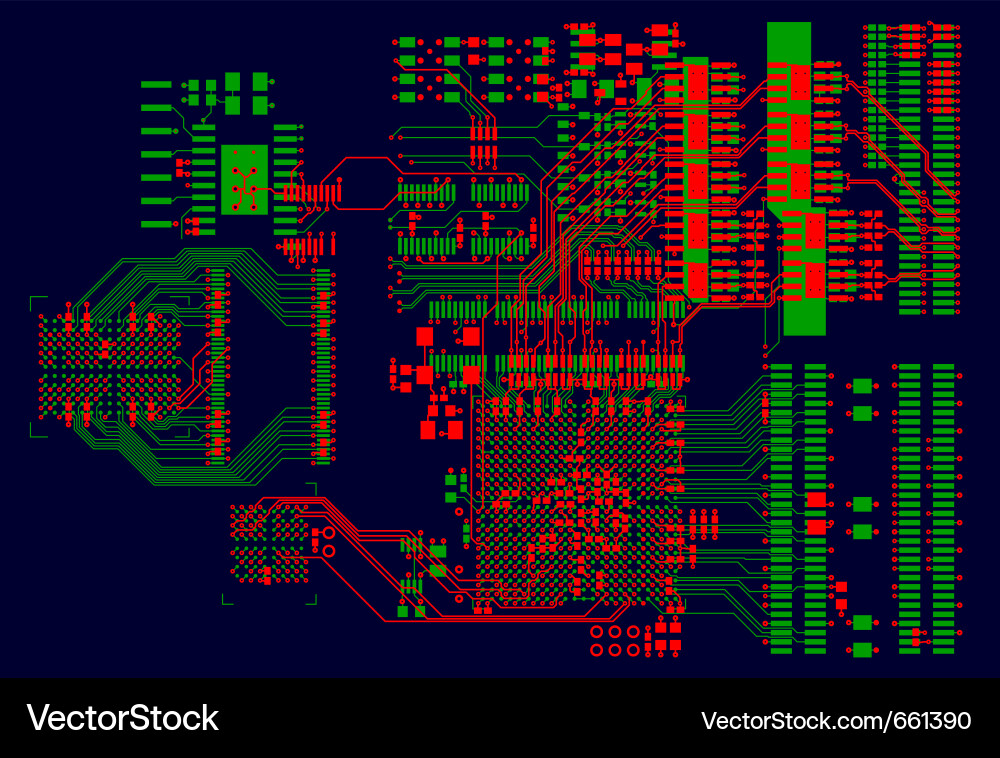 Printed Circuit Board Schematic vector image