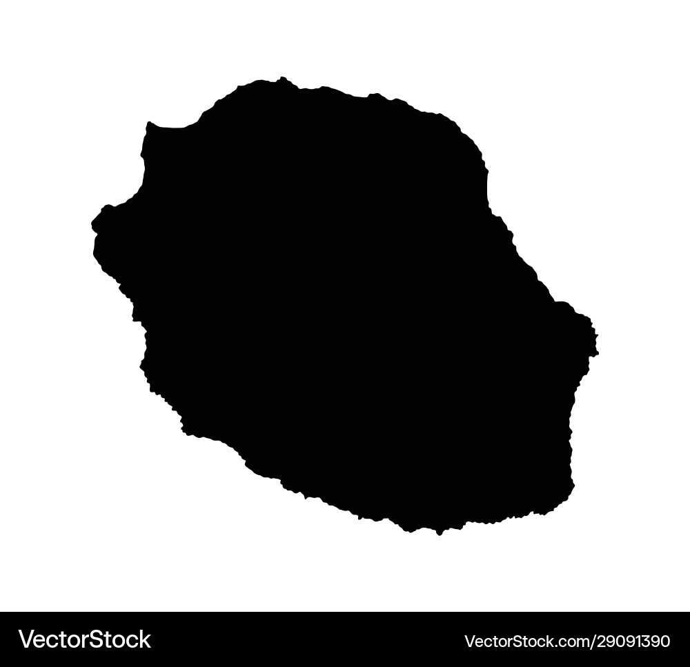 Reunion map silhouette Reunion map silhouette vector image