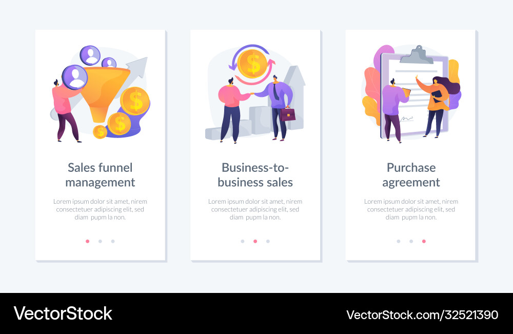 Sales Funnel App UI Template vector image