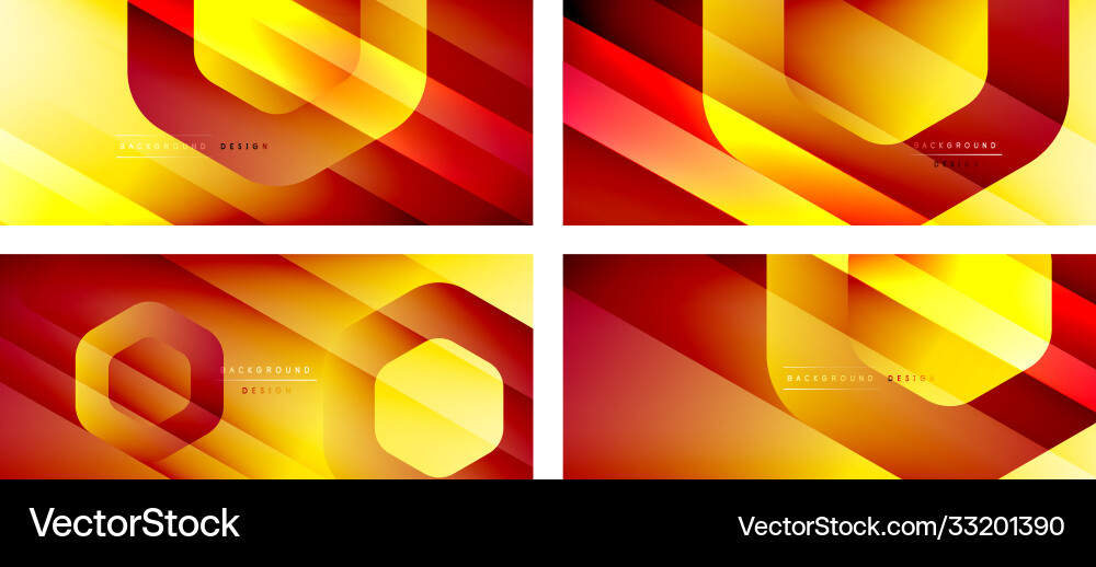 Set hexagon geometric shapes and fluid Set hexagon geometric shapes and fluid vector image