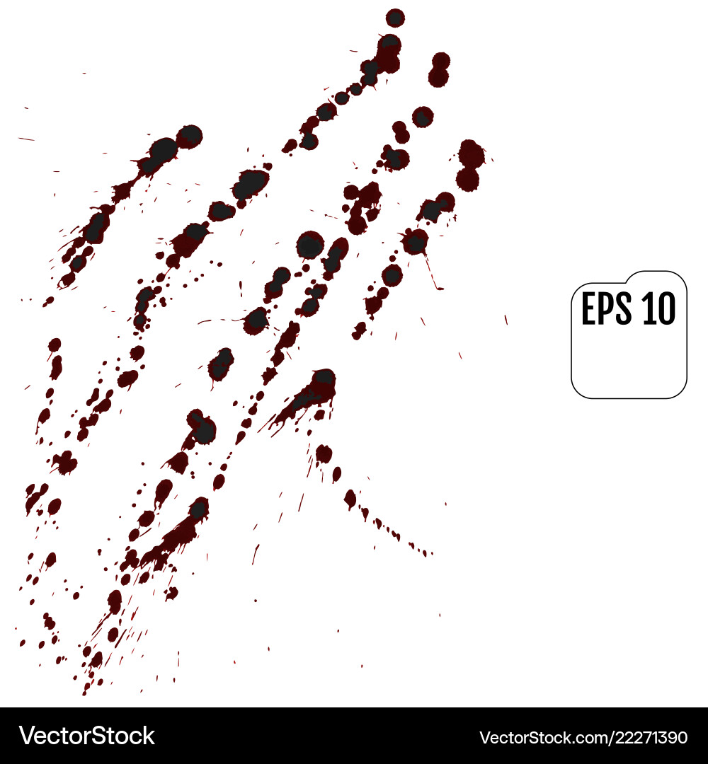 Set of realistic bloody splatters drop and blob Vector Image