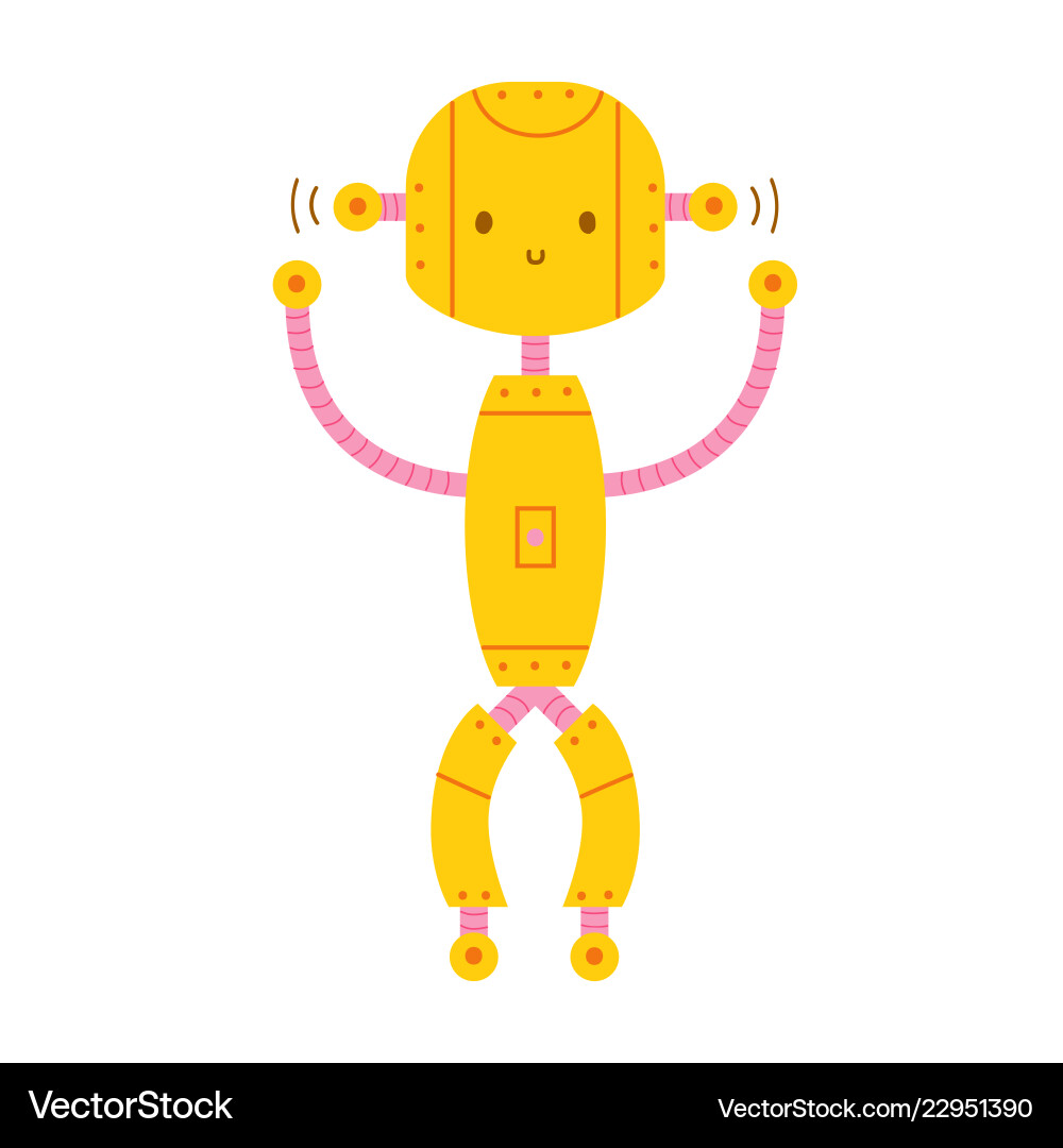 Smiling Robot Character vector image