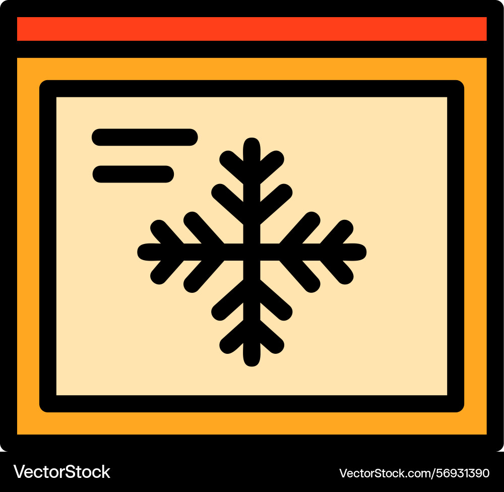 Snowflake line filled style icon design vector image