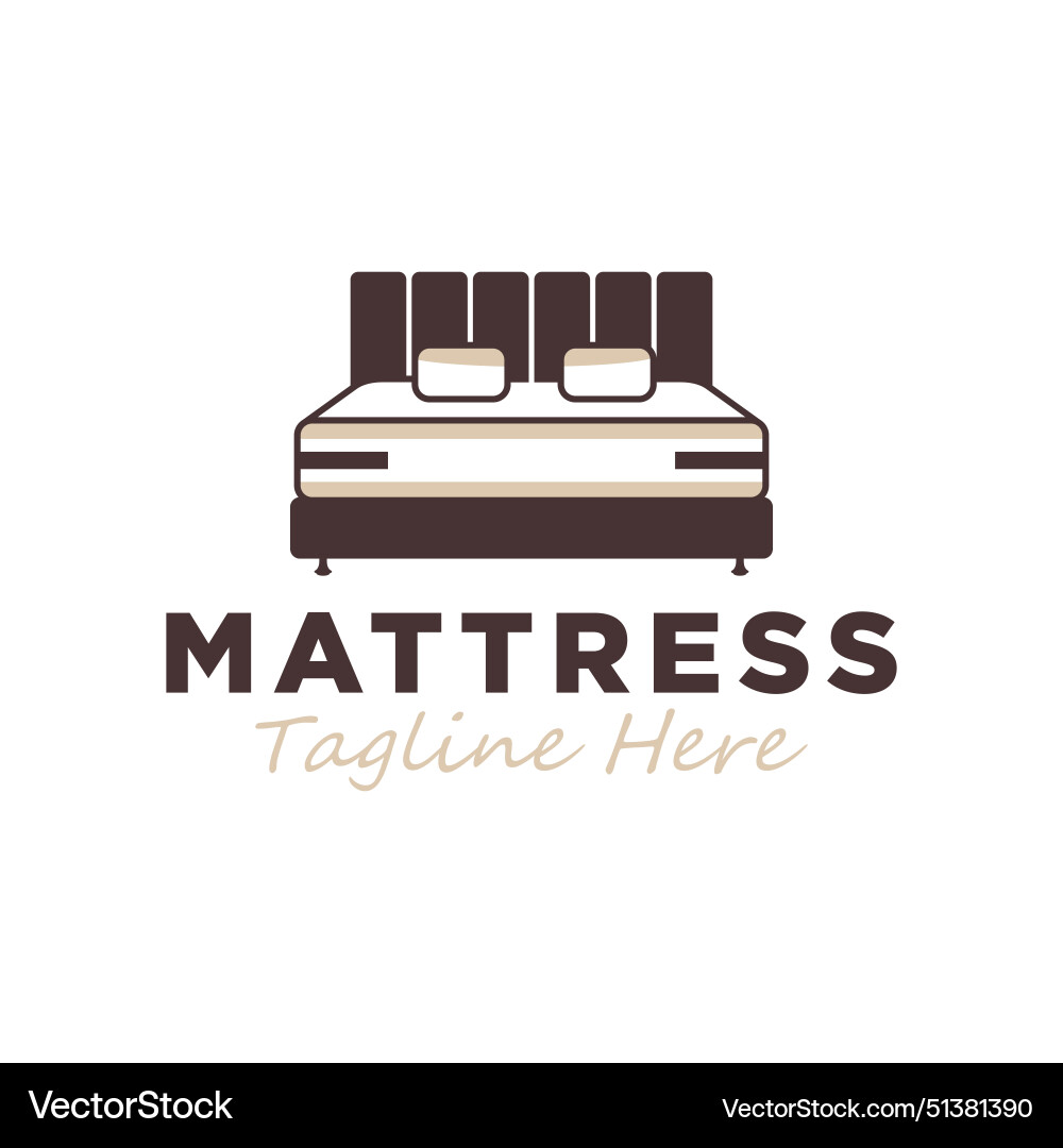 Spring bed mattress logo Royalty Free Vector Image