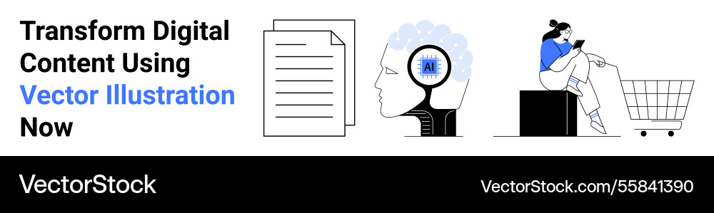 Transforming digital content with ai document vector image