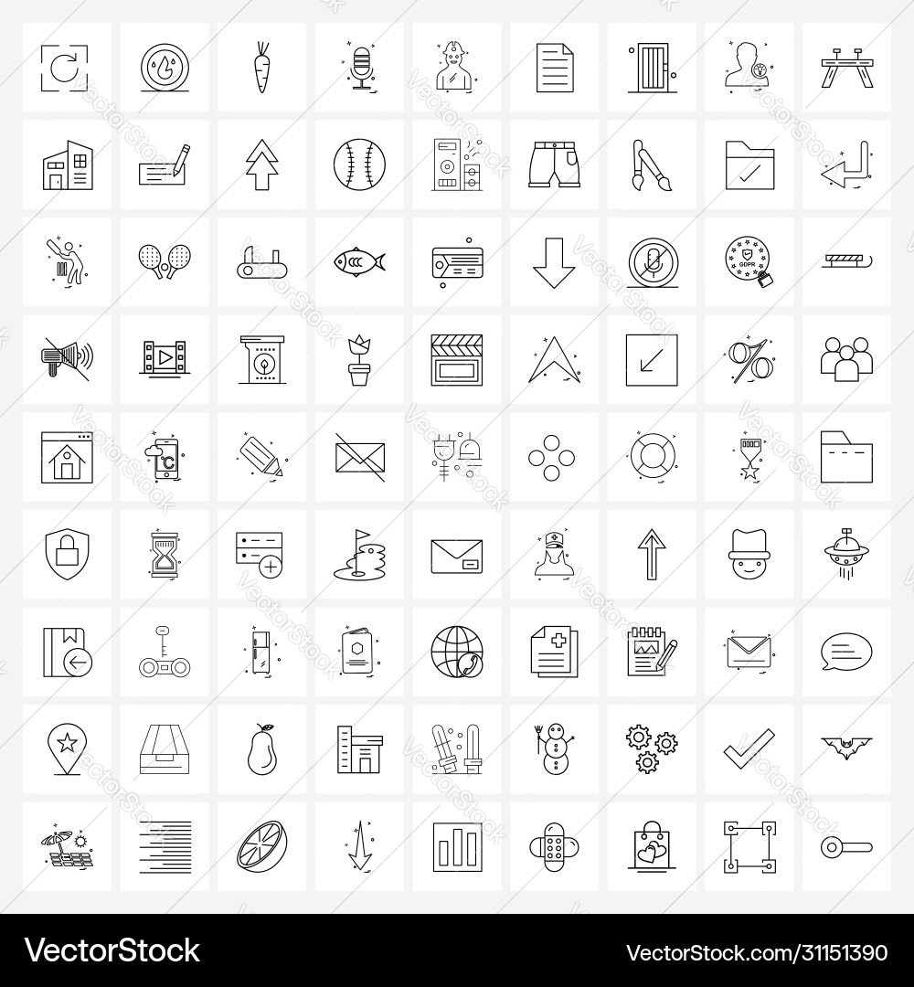 Ui set 81 basic line icons engineer labor Vector Image