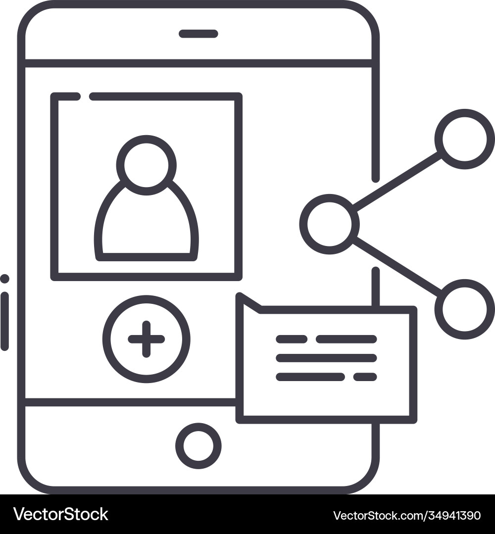 User create content icon linear isolated Vector Image