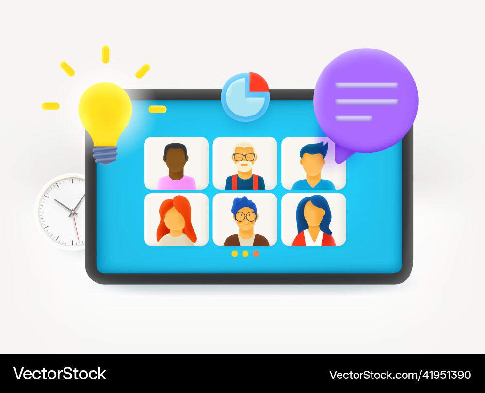 Using modern tablet computer for online video Using modern tablet computer for online video vector image