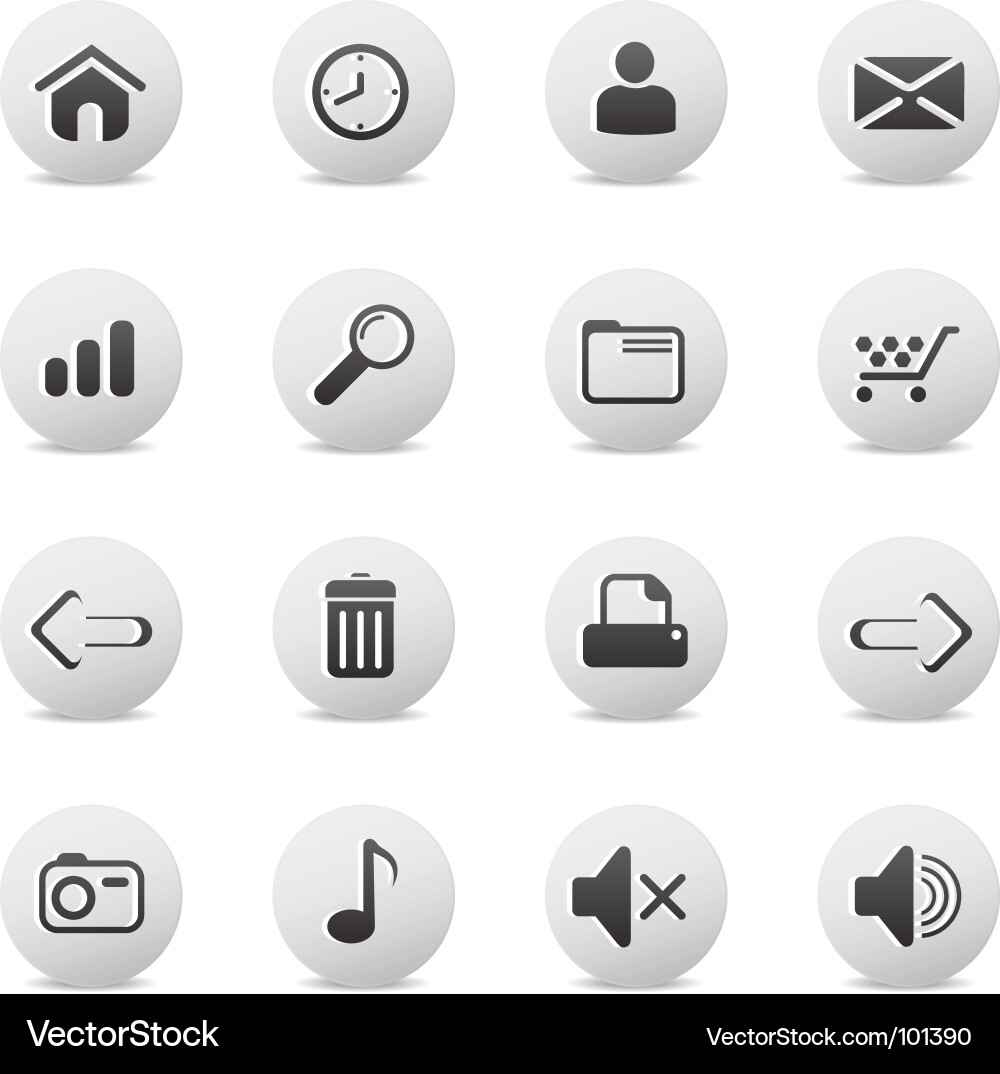 Web icons round vector image