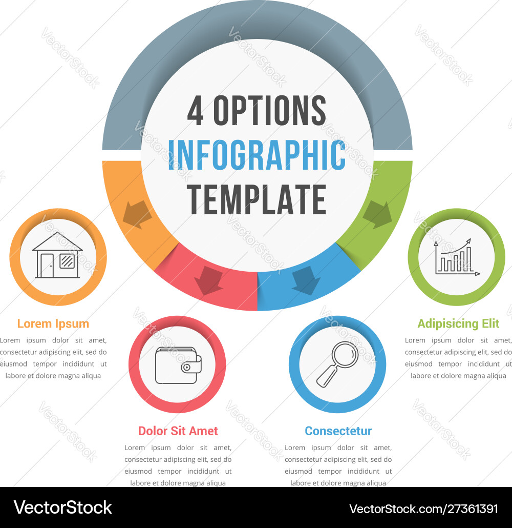 4 options infographic template 4 options infographic template vector image