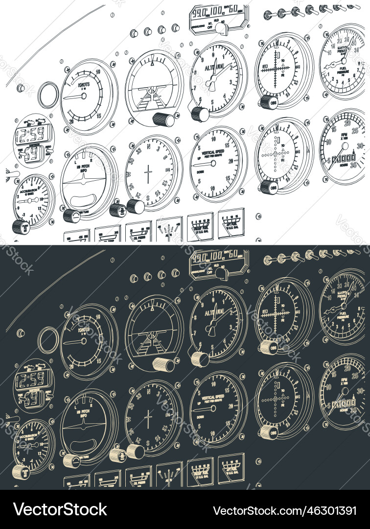 Airplane control panel Royalty Free Vector Image