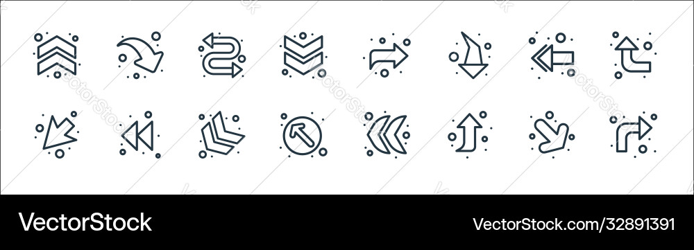 Arrows line icons linear set quality vector image