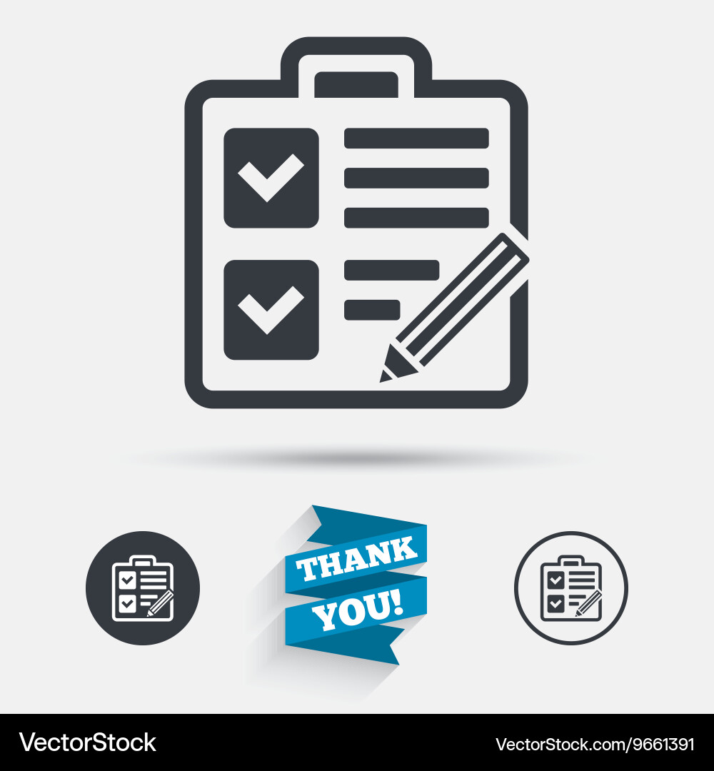 Checklist sign icon control list symbol Vector Image