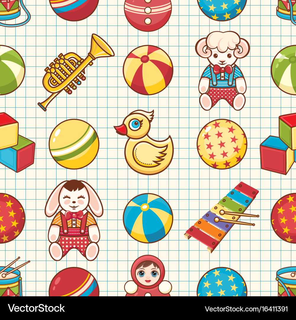 Child toy seamless pattern design element Vector Image