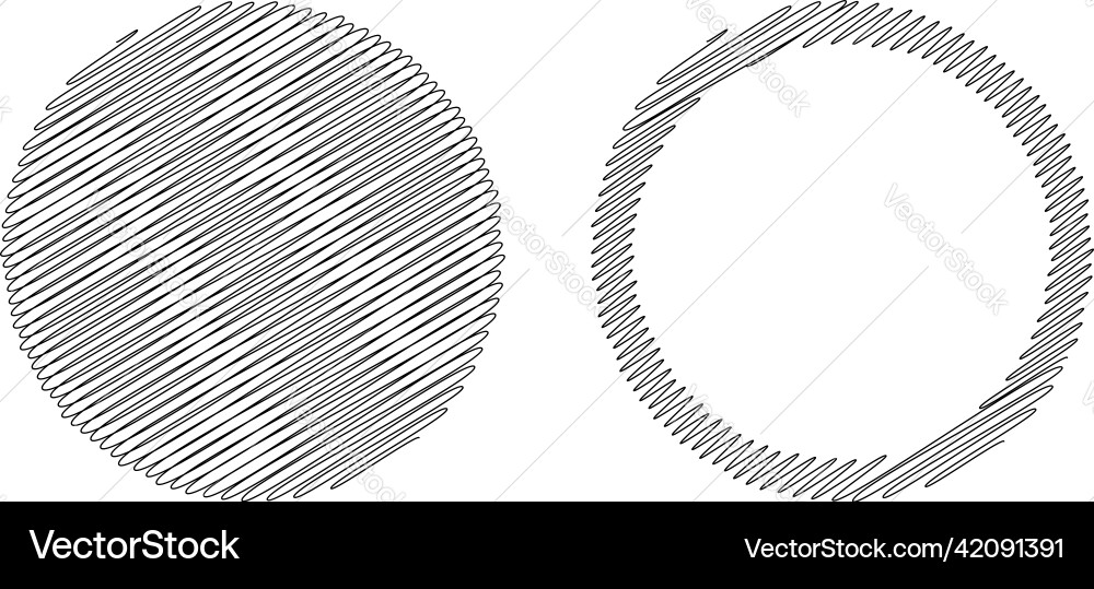 Circle and ring sketch doodle scrawl random lines Vector Image