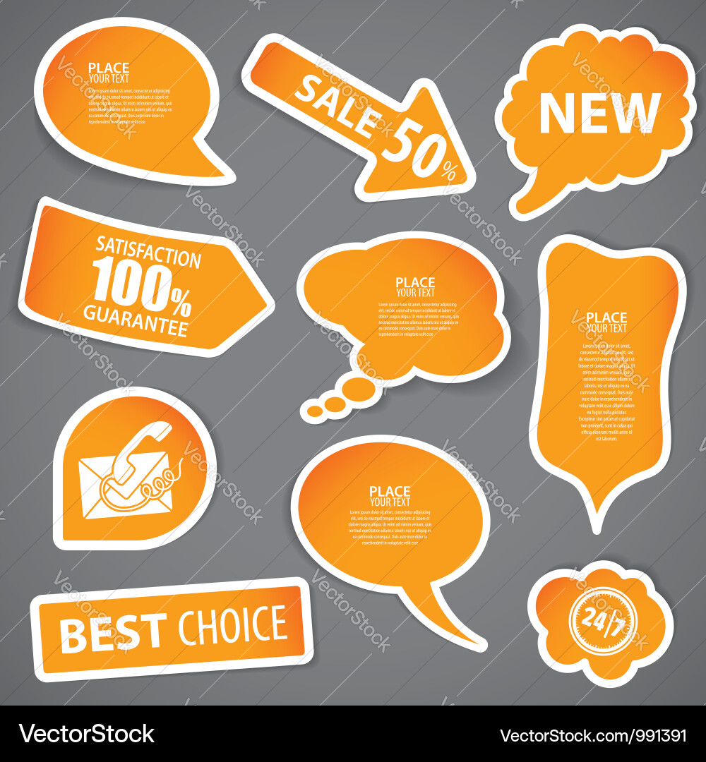 Colorful Speech Bubbles Set vector image