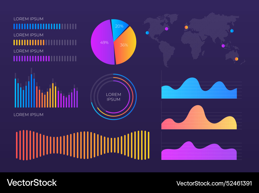 Dashboard element collection Vector Image
