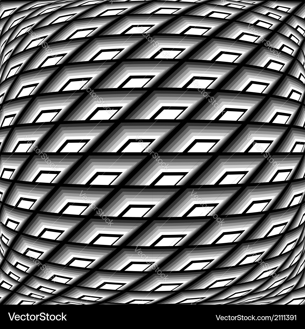 Design monochrome warped grid pattern vector image