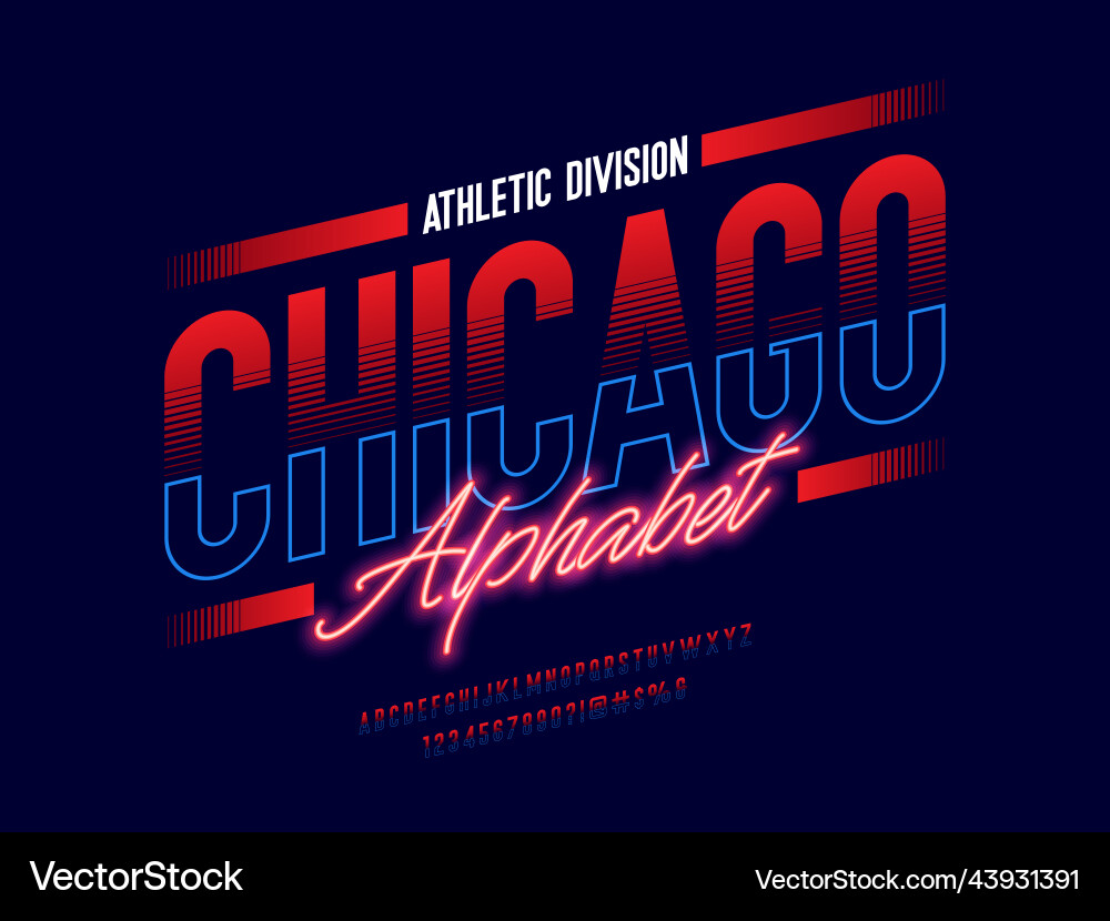 Dynamic Sports Alphabet vector image