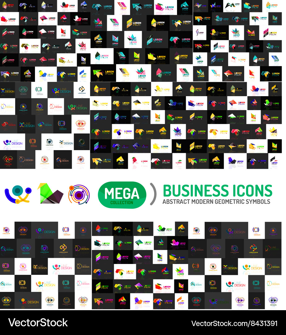 Huge mega collection of abstract logos Royalty Free Vector