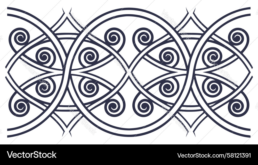 Intricate Spiral Border Pattern Vector Image