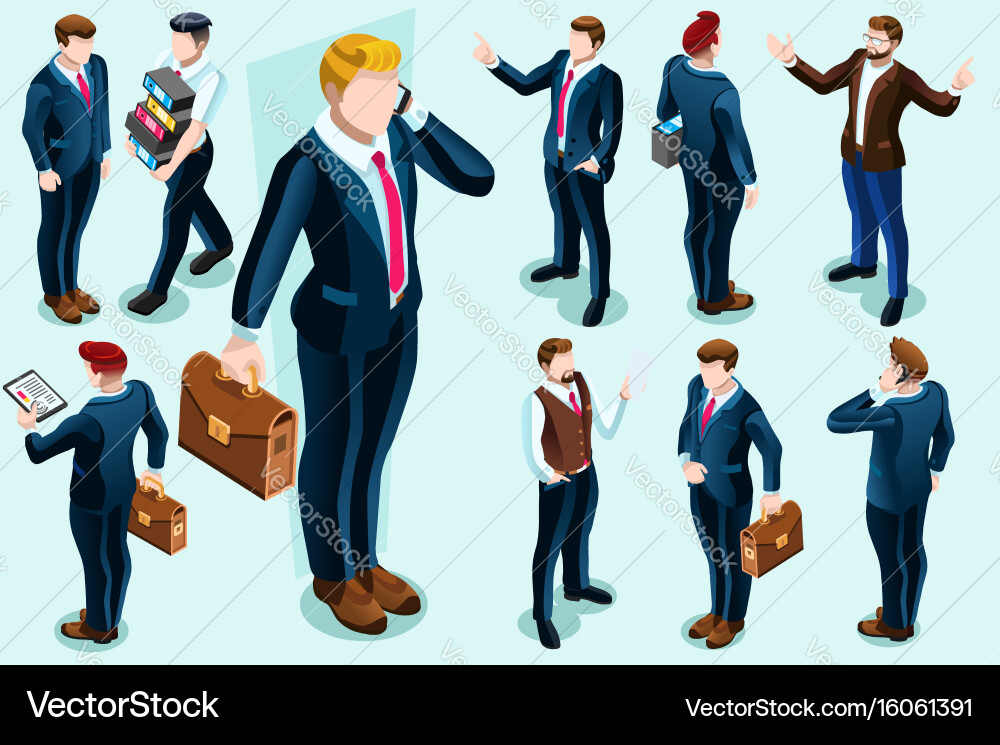 Isometric People Collection Royalty Free Vector Image