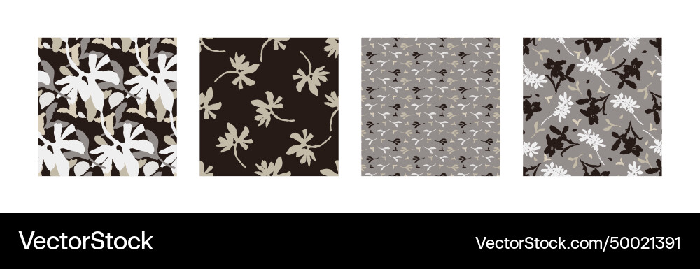 Masculine floral pattern with organic Masculine floral pattern with organic vector image