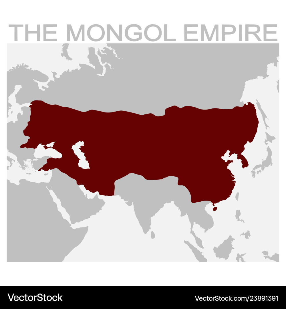Mongol Empire Map (23891391) – Royalty-Free Vector | VectorStock, image size:1000x1080