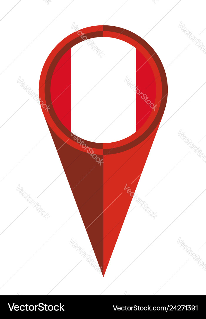 Peru map pointer location flag Vector Image