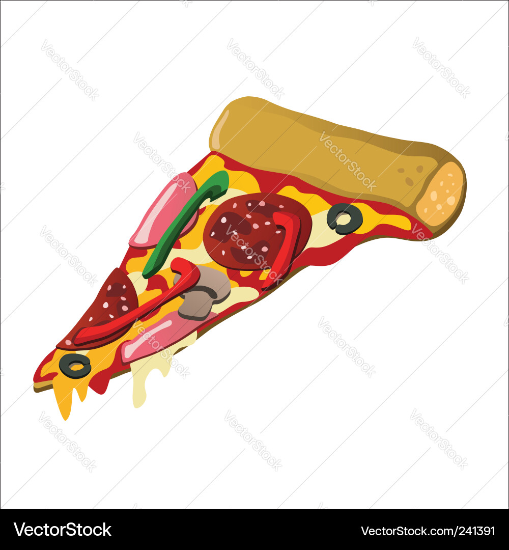 Pizza Slice Nahaufnahme vektorbild