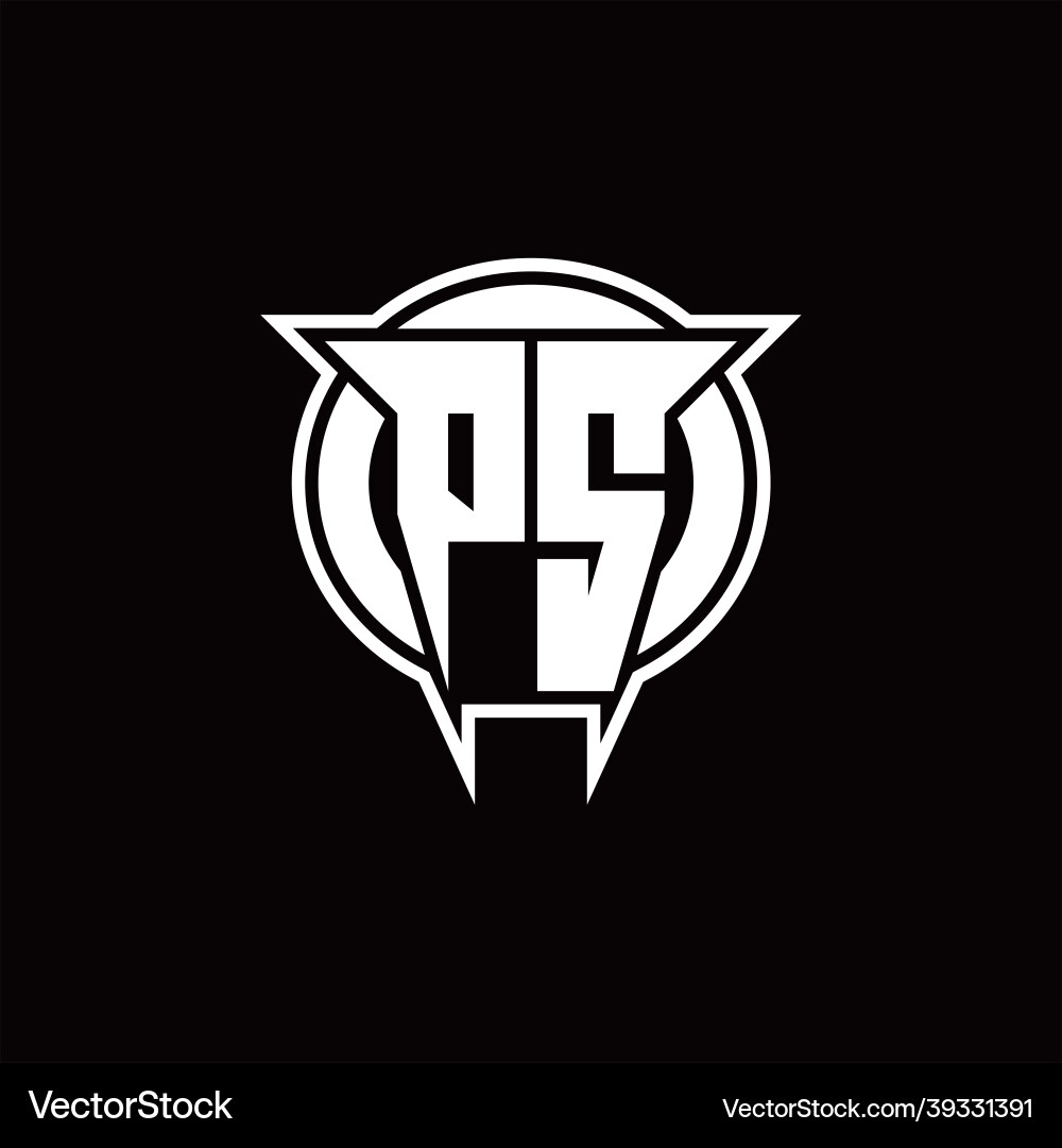 Ps logo monogram with circle rounded shape design Vector Image