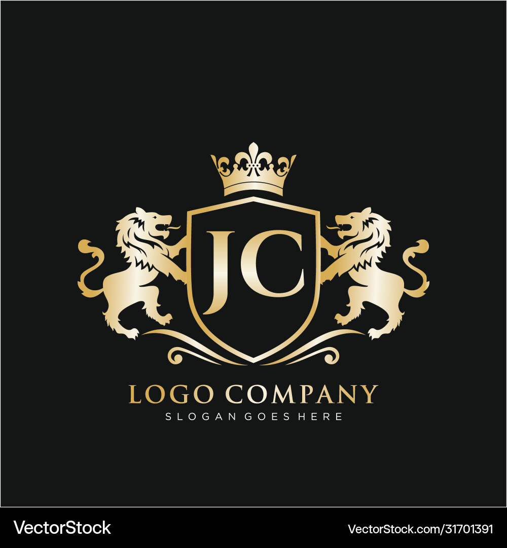Royal Letter JC Initial Logo Template Vector Image