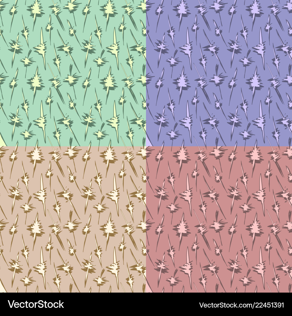 Seamless colorful pattern set with leaf Vector Image